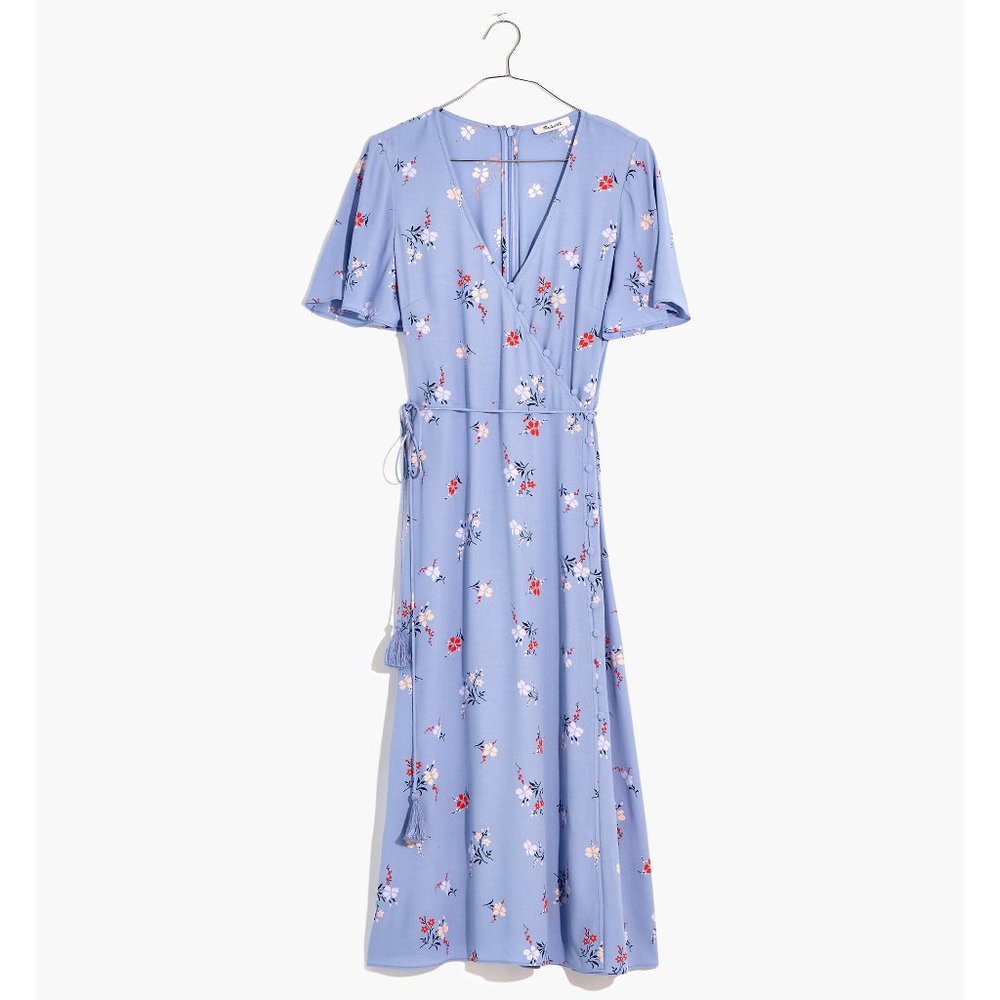 Madewell Button-Wrap Midi Dress in Aloha Floral